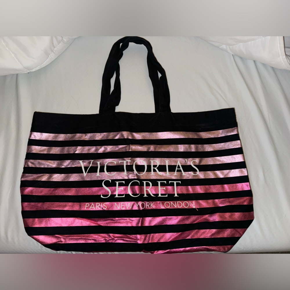 Victoria’s Secret Extra Large Pink & Black Tote Bag